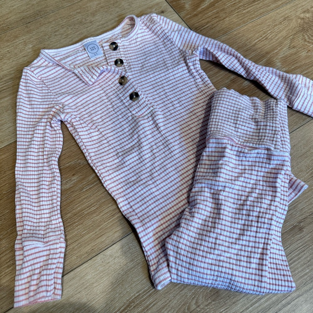 Lou Lou & Co Pink Striped Pajamas | 2T